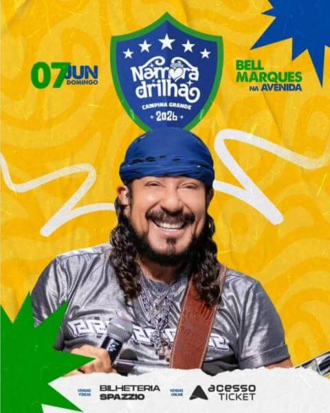 Namoradrilha 2026 abre o São João de Campina Grande com Bell Marques no trio elétrico